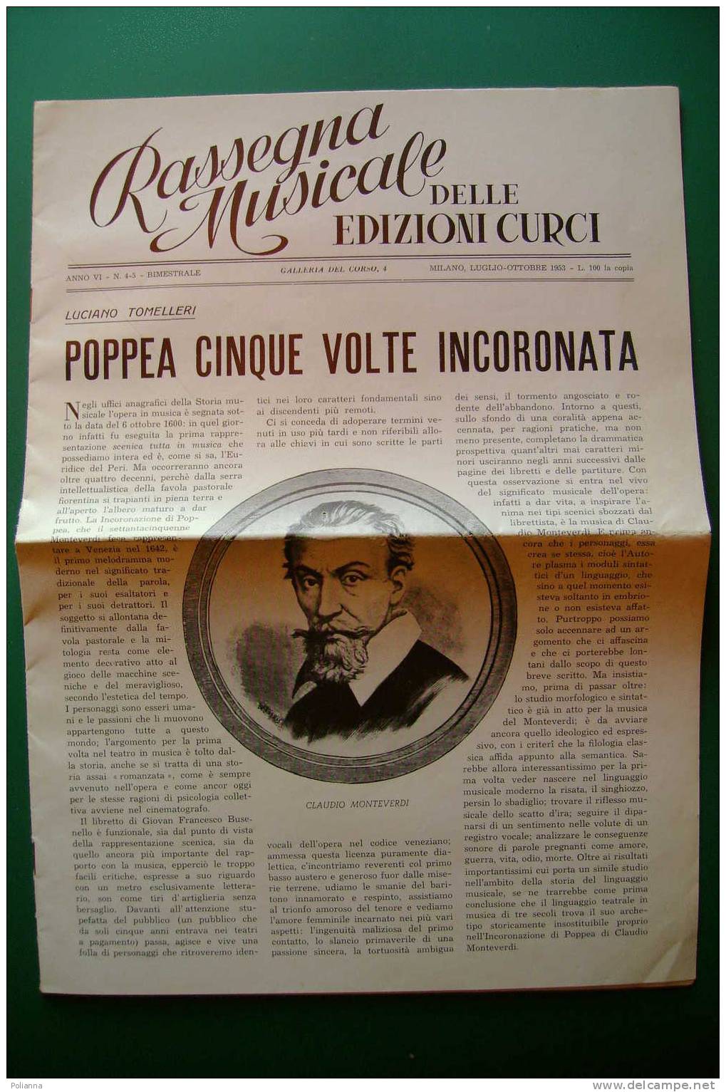 C0241 RASSEGNA MUSICALE Delle EDIZIONI CURCI 1953/Mani Di Celebri Pianisti:CHOPIN/LISZT/BACKHAUS/CASELLA/ZECCHI/JTURBI - Musique