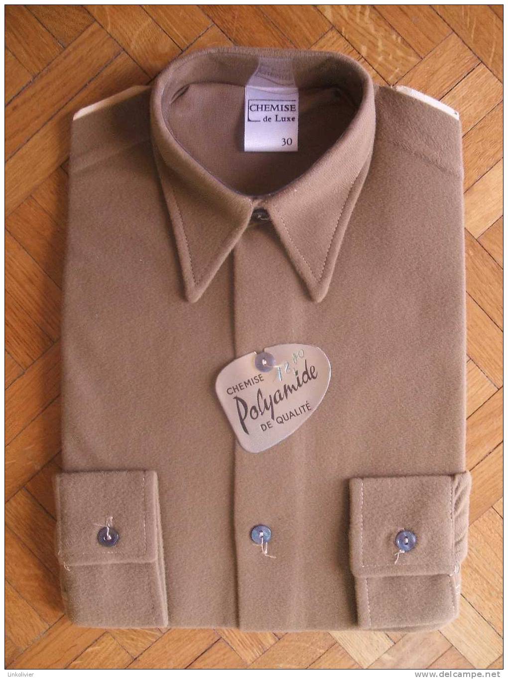 Ancienne CHEMISE Vintage Marron GARCON Enfant T 30 - 70's - Neuve Sous Emballage - 1940-1970