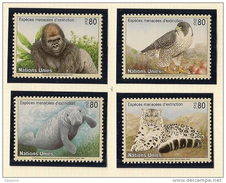NATIONS UNIES  Genève Protection De La Nature Espèces Animales Menacées D'extiction (1) 243 246** - Gorilas