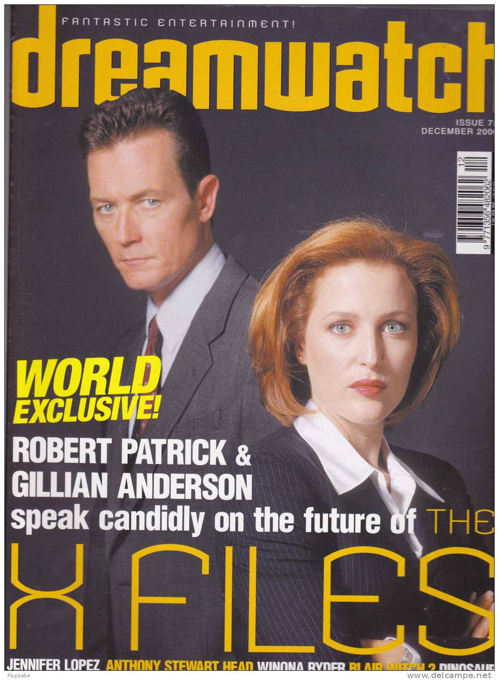 Dreamwatch 75 December 2000 Patrick & Anderson X-Files Saison 9 - Fanascienza