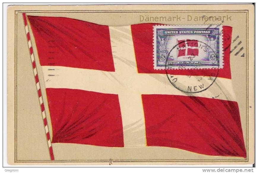 Etats Unis USA ( CM ) Yt 463 , Obl : New York 1951,  Drapeau Du DANEMARK  ( Maximum Card ) - Cartes-Maximum (CM)