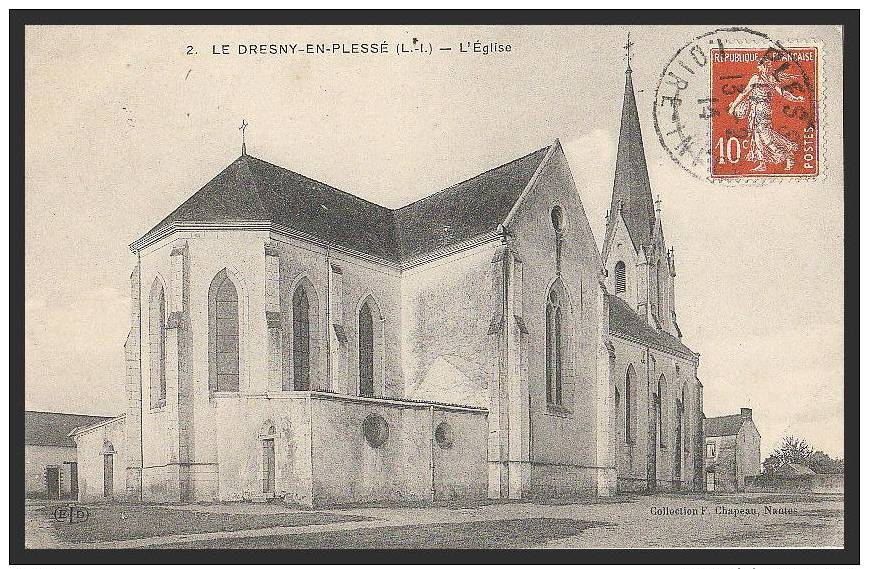 44 Le DRESNY En  PLESSE Un Coin Du VILLAGE Et Son EGLISE En 1914 - Autres & Non Classés