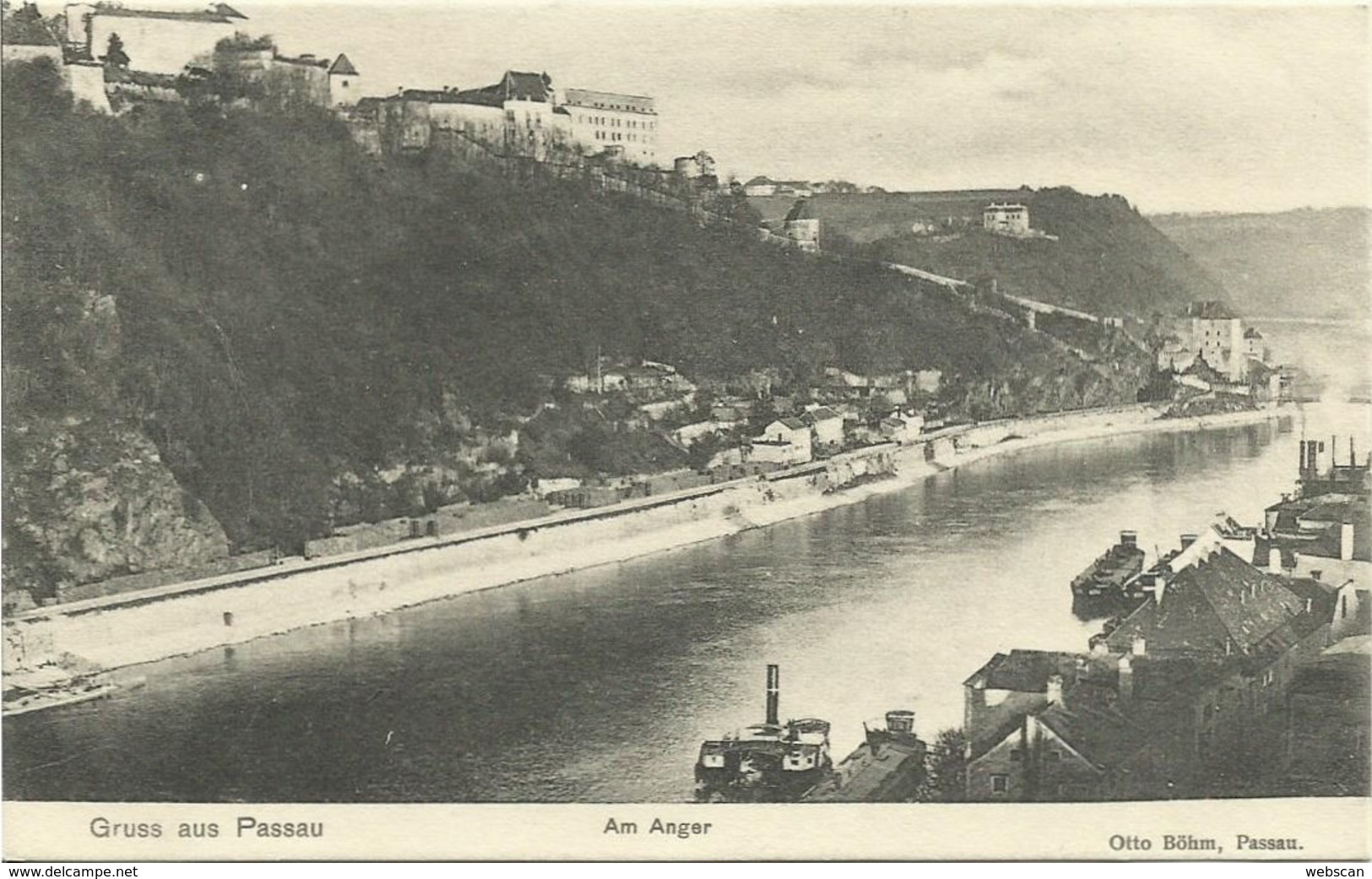 AK Passau Am Anger Ansicht Zum Oberhaus Mit Schiff ~1900 #15 - Passau