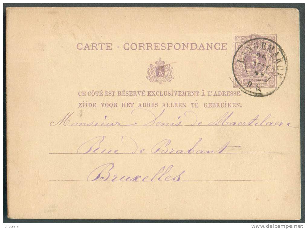 Cachet DOUBLECERCLE  Sur Entier Postal Lion Couché - LANGEMARK 1877 - NIPA 500 X 3 -- 6243 - Postkarten 1871-1909