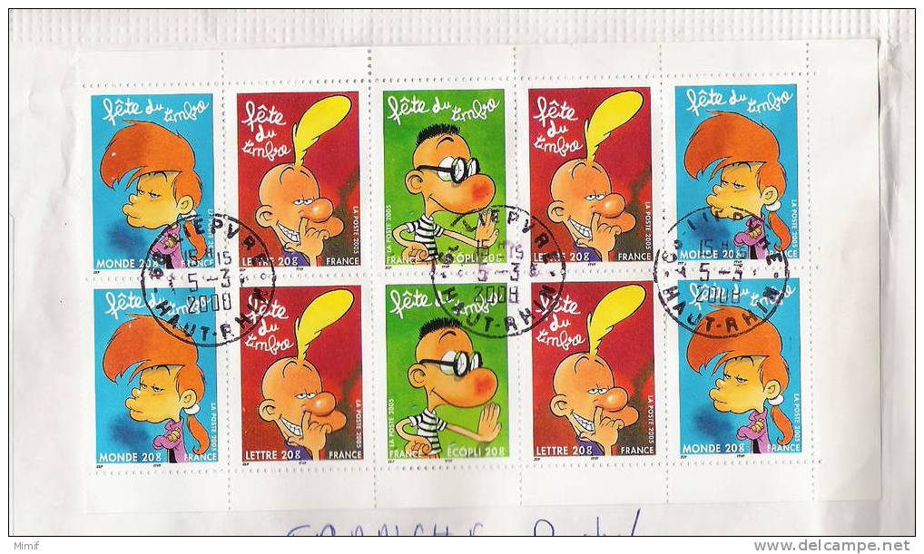 YT : BC 3751a - Bande COMPLETE NON PLIEE Sur Recommandé - Fête Du Timbre 2005 - Tag Der Briefmarke