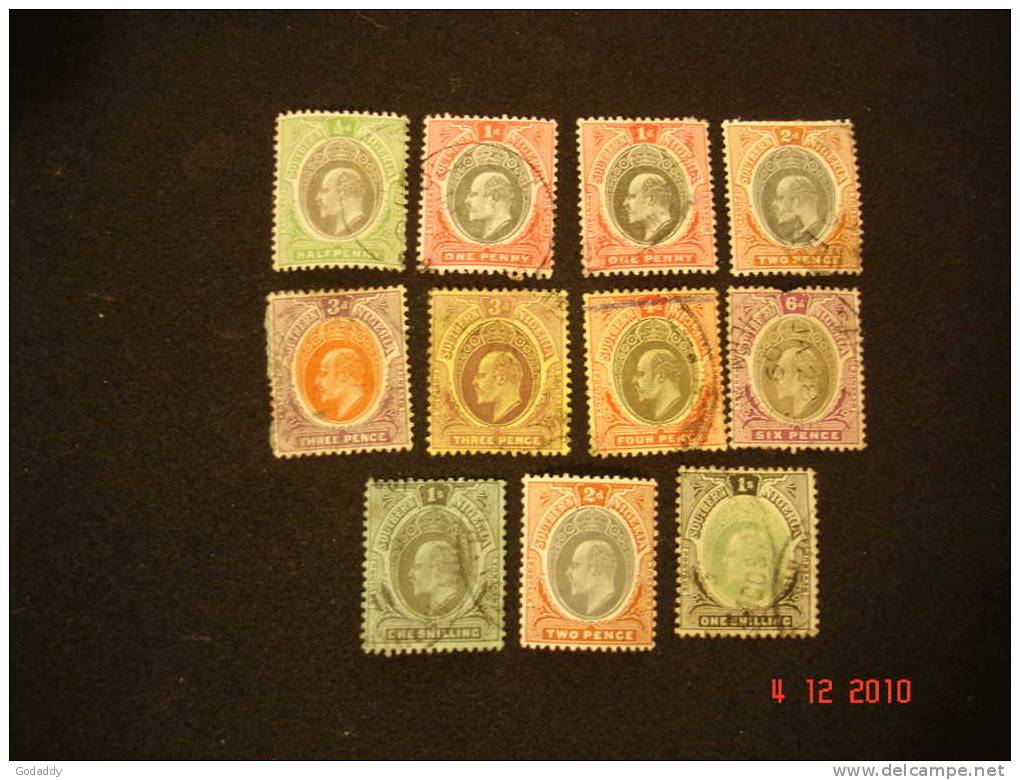 Southern Nigeria 1903-11 K. Edward VII 11 Various, 10 Used 1/2d-1/- And 1 Mint 2d VLMH - Nigeria (...-1960)