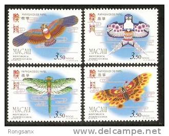 1996 MACAO PAPER KITES 4V - Unused Stamps