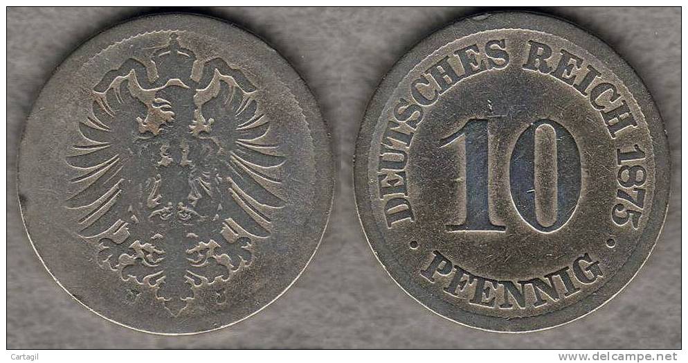 Pièce Allemagne 10 Pfennig 1875 - ( Image  Delcampe Non Représentive De La Qualité De La Pièce Mise  En Vente) - 10 Pfennig