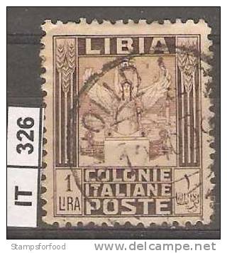 ITALIA COLONIE/LIBIA, 1924, Pittorica, L. 1 ,senza Filig, Usato - Libya