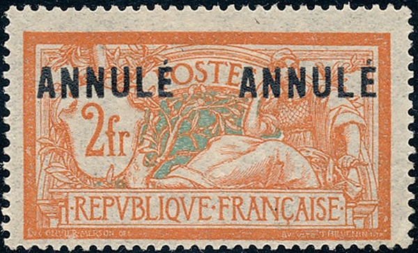 FRANCE Cours D´instr. 1923 - Yv. 145-CI 1 *   Cote= 154,00 EUR - Double ANNULE S. 2f Type Merson ..Réf.FRA15447 - Cours D'Instruction