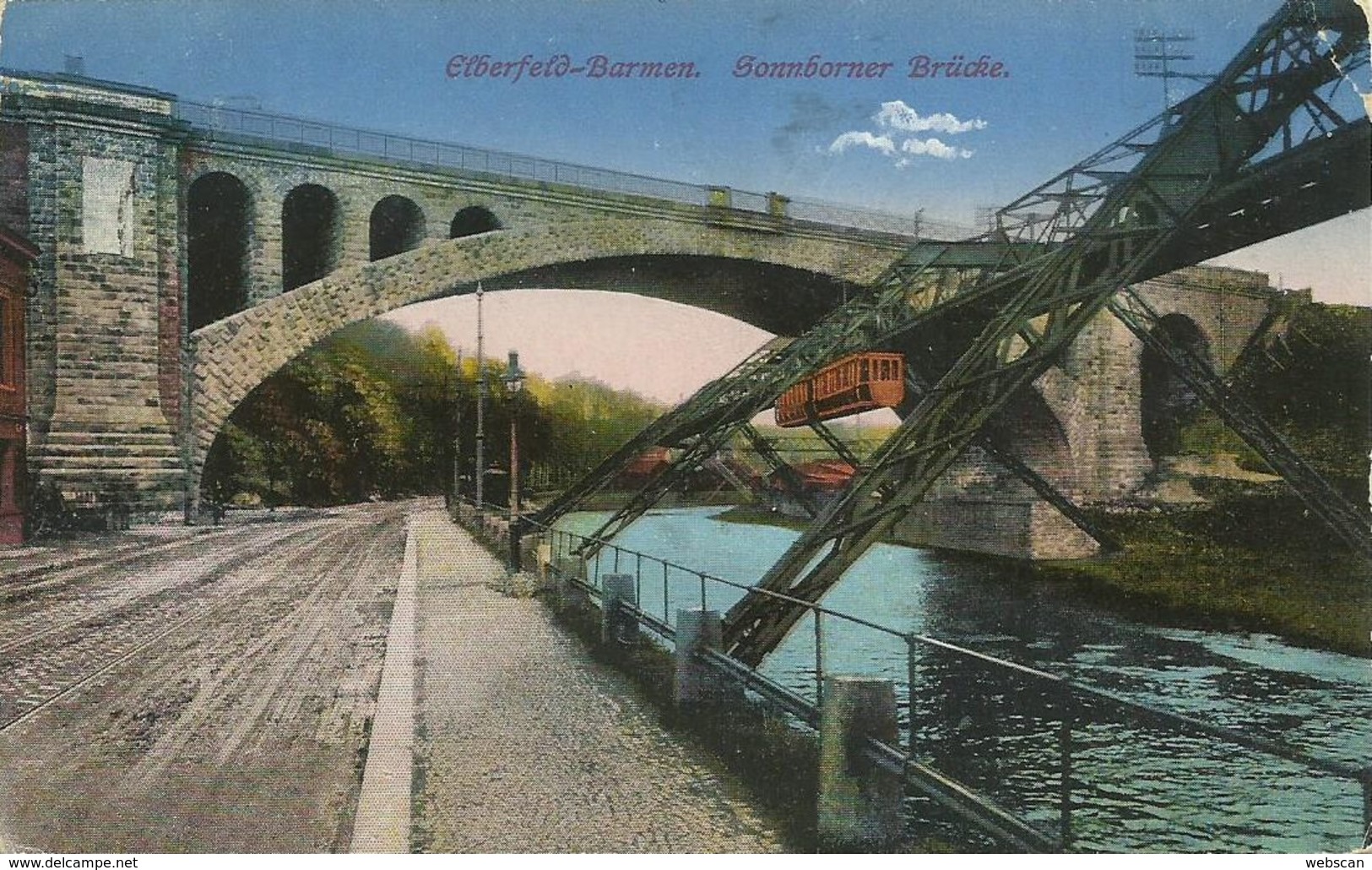 AK Wuppertal Elberfeld Sonnborner Brücke Color 1916 #15 - Wuppertal