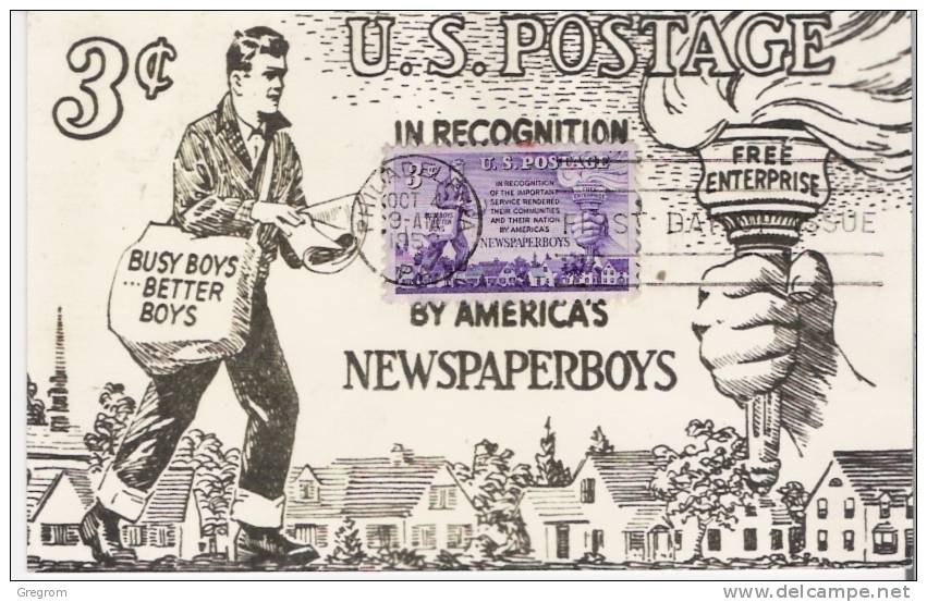 Etats Unis USA ( CM ) Yt 566 , Obl PHILADELPHIA 1952 NEWSPAPERBOYS   ( Maximum Card ) - Maximum Cards