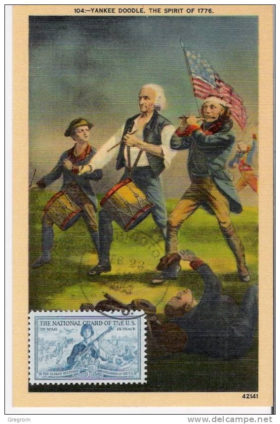 Etats Unis USA ( CM ) Yt 568 , Obl WASHINGTON 1952  Yankee Doodle The Spirit Of 1776( Maximum Card ) - Cartes-Maximum (CM)