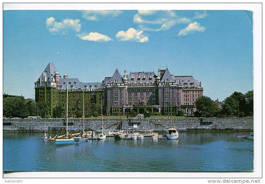 Lot 2 Postcards C.P.R. Empress Hotel, Harbor, Boats, Victoria B.C. To Port Clinton, Ohio - Victoria