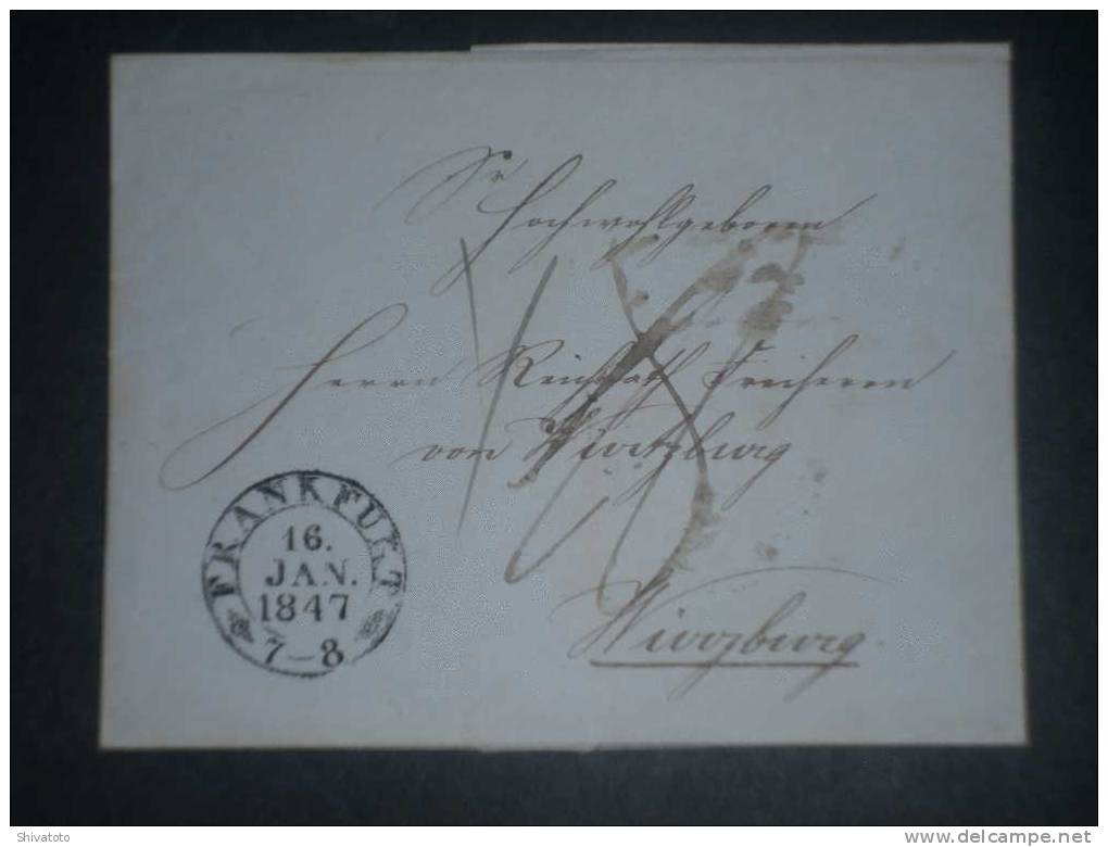 (1732) Germany-stampless Cover-Frankfurt-1847 - Préphilatélie