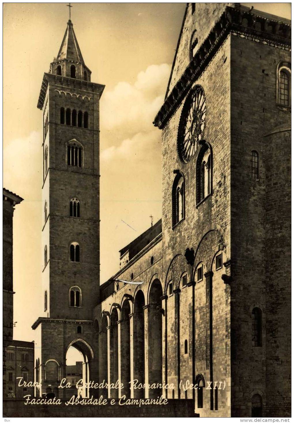 TRANI    CAMPANILE  PUGLIA  BARI  VIAGGIATA  COME DA FOTO  FOTOGRAFICA PICCOLO GRAFFIO - Trani