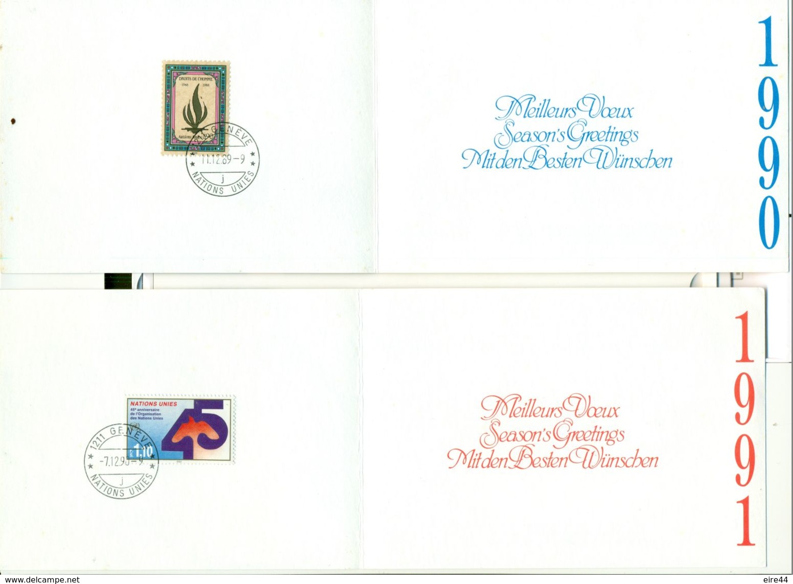 United Nations ONU 7 Postcards Season's Greetings  Mit Den Besten Wünschen - Collezioni & Lotti