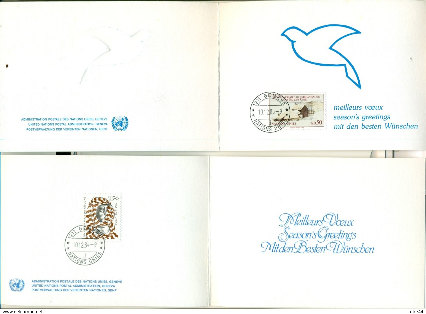 United Nations ONU 7 Postcards Season's Greetings  Mit Den Besten Wünschen - Collections, Lots & Series