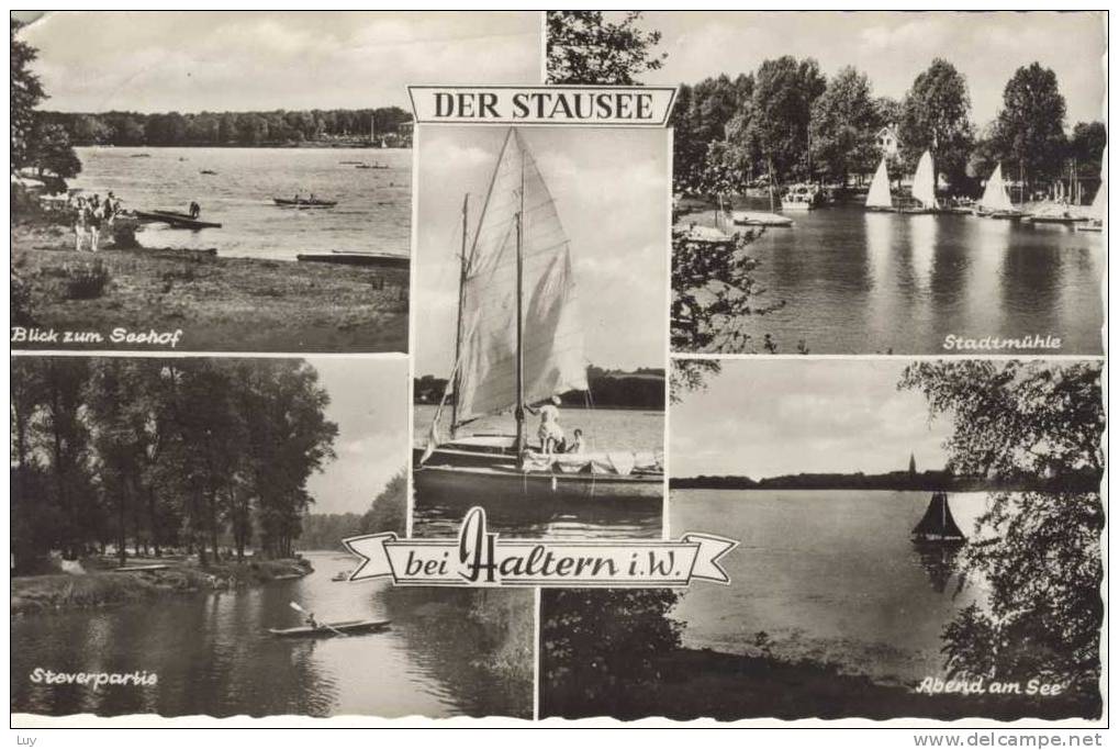 HALTERN I. W.  - Mehrfachansicht, Stausee, Seehof, Steverpartie, Stadtmühle , Gel. 1967 - Haltern