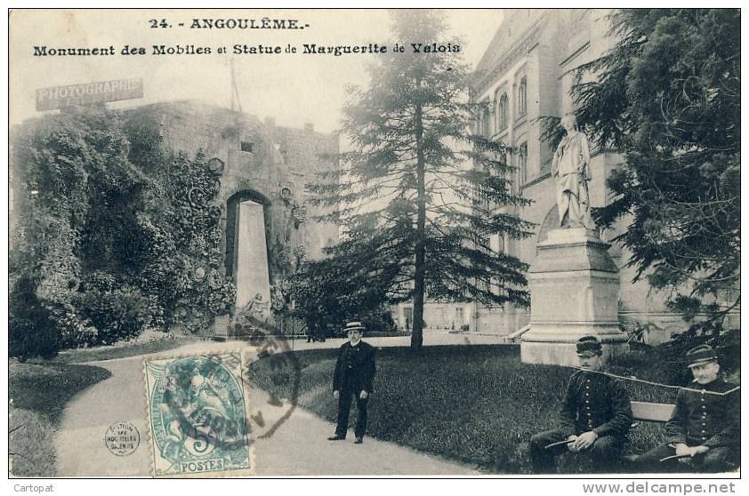CPA 16 ANGOULEME - Monument Des Mobiles Et Statue De Marguerite De Valois (1906) - Angouleme