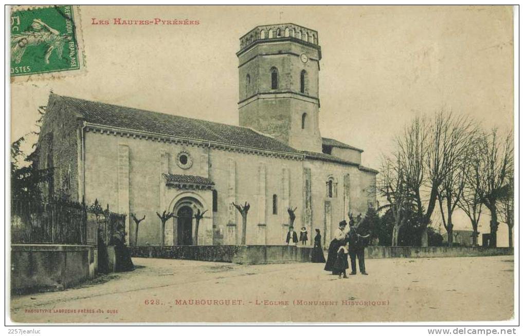 Cpa Dp 65 église De Maubourguet Animees Obliteration  1918 - Maubourguet