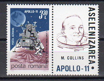 Romania 1969 / Apollo 11 With Label Collins - Ungebraucht