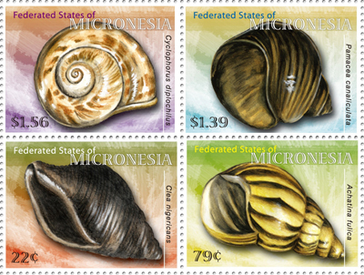 MICRONESIA   839-42  MINT NEVER HINGED SET OF STAMPS OF FISH-MARINE LIFE ; SHELLS  # S-549-1   ( - Pesci