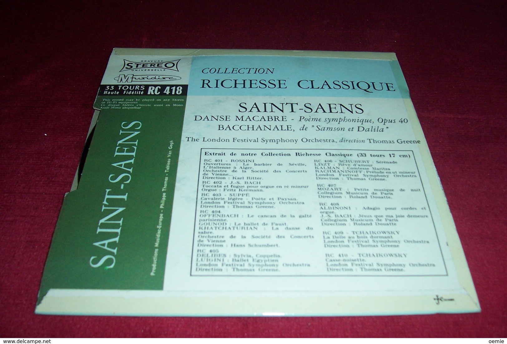 SAINT SAENS ° LA DANCE MACABRE  ° BACCHANALE  °  OFFERT PAR ANTAR - Classique