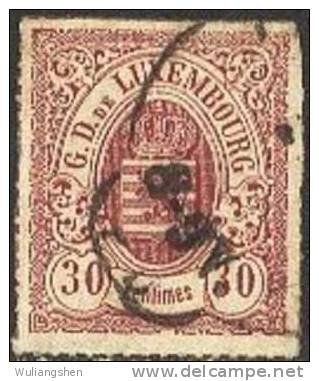 LM0069 Luxembourg 1881 The National Emblem 30c CTO - 1859-1880 Stemmi