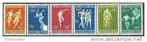 LM0177 Luxembourg 1968 Olympic Racing Swimming 6v MNH - Ongebruikt
