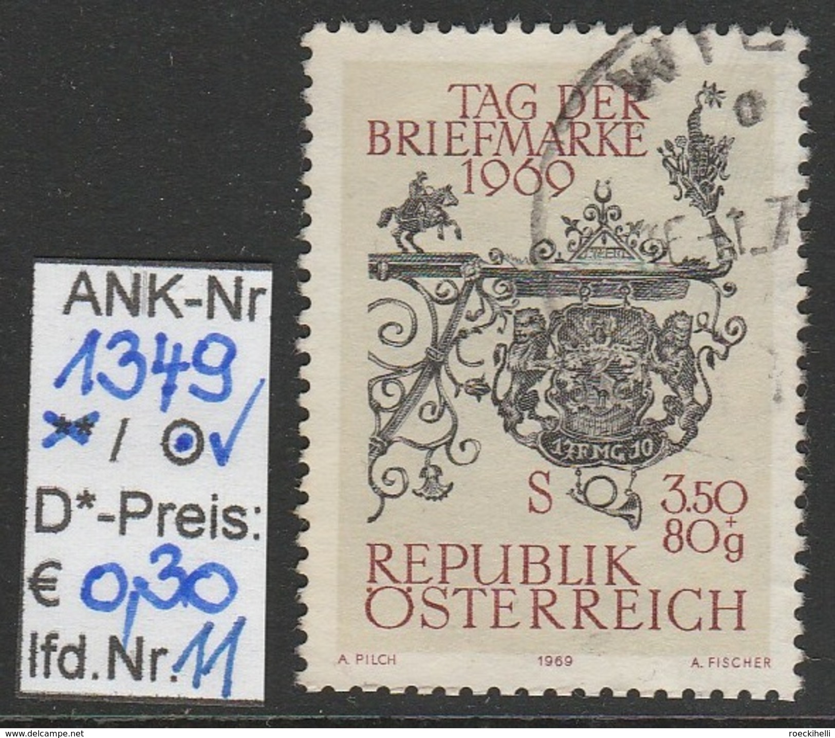 5.12.1969  -  SM  "Tag der Briefmarke 1969" -  o   gestempelt  -  siehe Scan  (1349o 01-14)