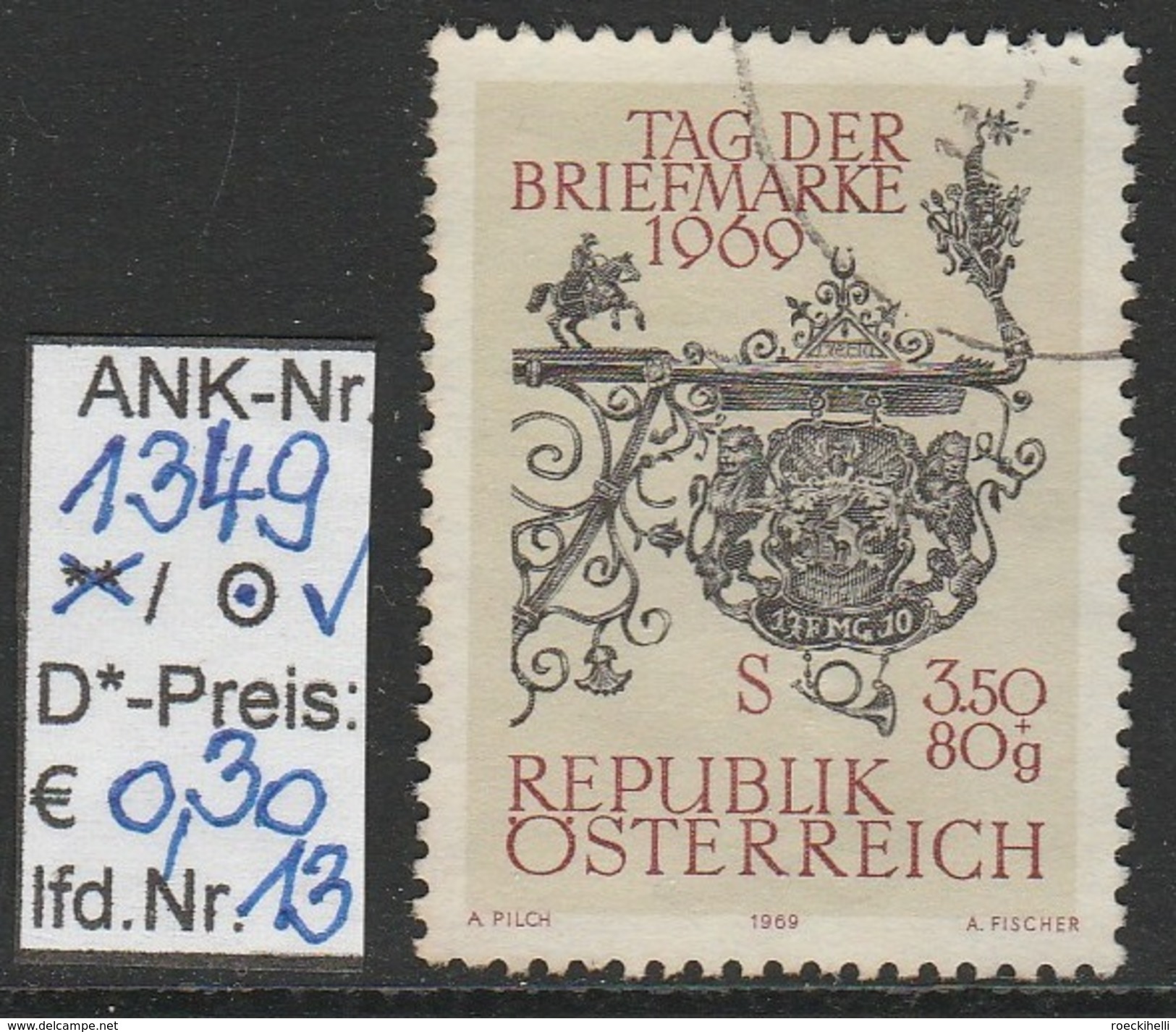 5.12.1969  -  SM  "Tag der Briefmarke 1969" -  o   gestempelt  -  siehe Scan  (1349o 01-14)