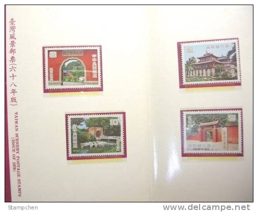 Folder Taiwan 1979 Scenery Stamps Relic Architecture Temple Shrine Castle Boat Bridge Ship - Unused Stamps