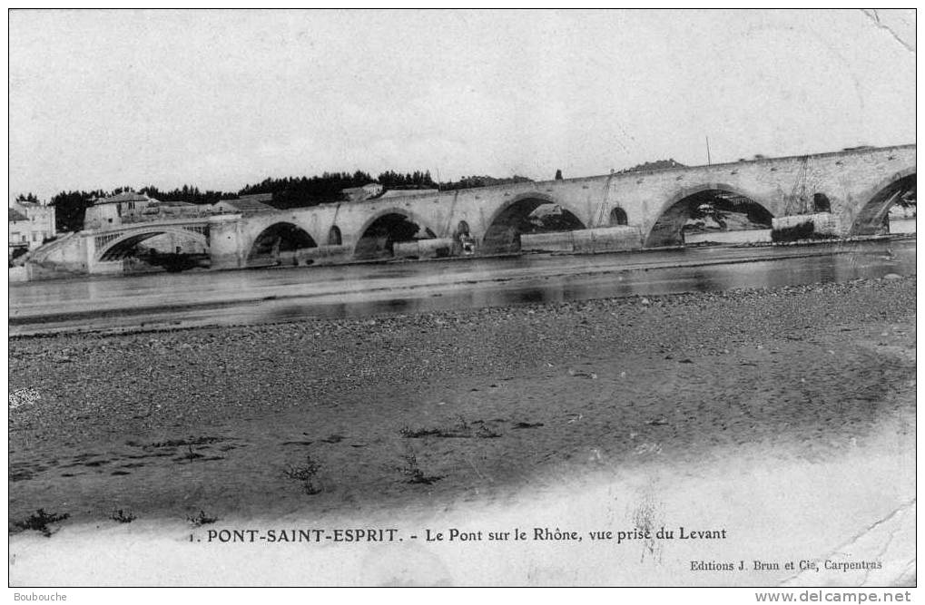 CPA  De PONT SAINT ESPRIT Le Pont Sur Le Rhône Vue Prise Du Levant - Pont-Saint-Esprit