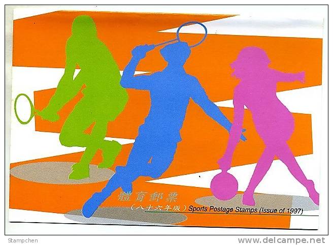Folder Taiwan 1997 Sport Stamps Badminton Tennis Bowling - Unused Stamps