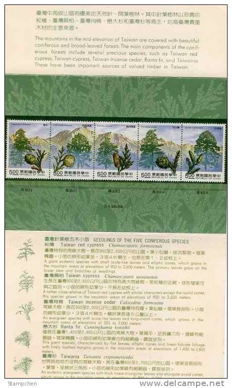 Folder Taiwan 1992 Forest Resources Stamps Conifer Pine Cone Fir Flora Plant - Ungebraucht