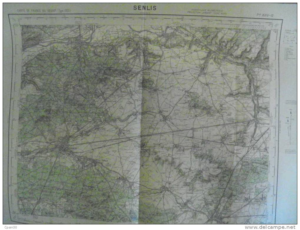 CARTE GEOGRAPHIQUE 60 OISE SENLIS Beauvais - Topographical Maps