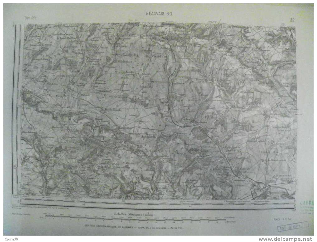 CARTE GEOGRAPHIQUE 60 OISE SENLIS Beauvais - Carte Topografiche