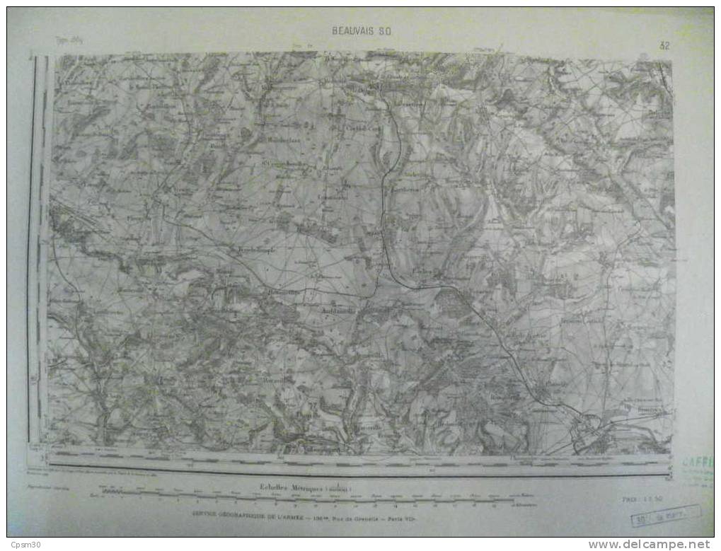 CARTE GEOGRAPHIQUE 60 OISE SENLIS Beauvais - Topographische Karten