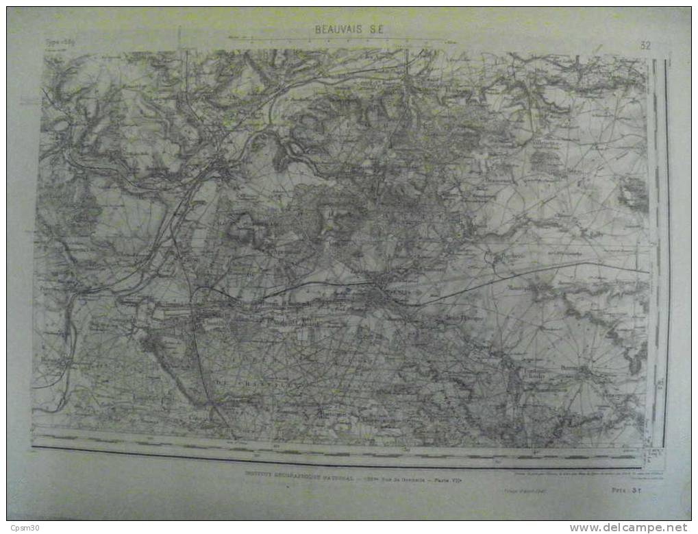 CARTE GEOGRAPHIQUE 60 OISE SENLIS Beauvais - Cartes Topographiques