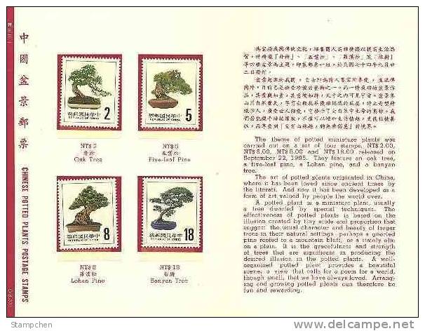 Folder Taiwan 1985 Potted Plant Stamps Bonsai Tree Flora - Neufs