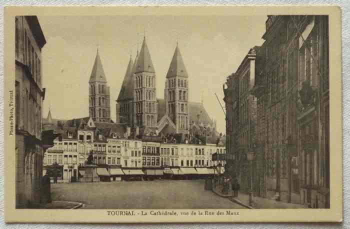 BELGIQUE - Tournai, La Cathedrale, Vue De La Rue Des Maux - C1910s-1920s Vintage Postcard CPA - Tournai