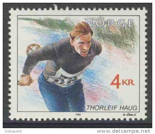 Norway Norge Norwegen 1990 Mi 1050 ** Thorleif Haug (1894-1934), Cross Country Skiing - Norwegian Olympic Champion - Winter 1998: Nagano