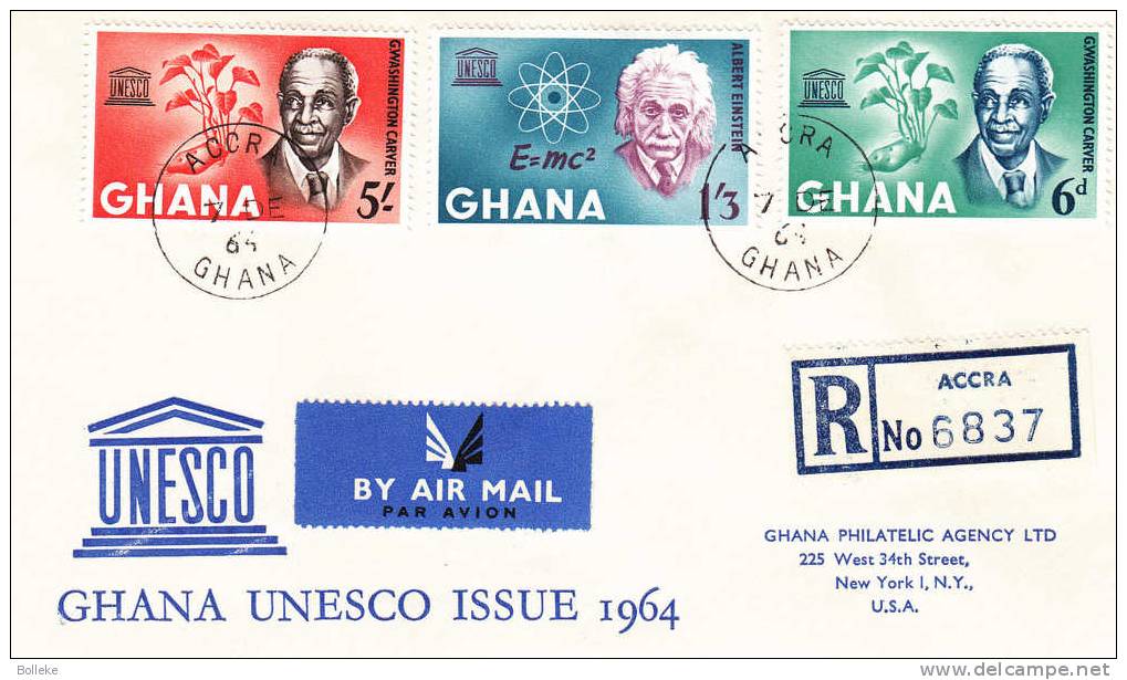 Célébrités - Einstein - Unesco - Botanique - Ghana - Lettre Recommandée De 1964 - Albert Einstein