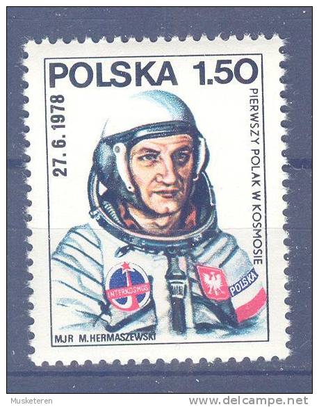 Poland 1978 Mi. 2563   1.50 Zl Interkosmosprogramm Kosmonaut Major Miroslaw Hermas-zewski MNH** - Nuevos