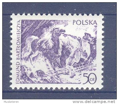 Poland 1979 Mi. 2607   50 Gr Polnische Grafiken Blitze : Holzschnitt Von Edmund Bartlomiejckyk Pferd Horse MNH** - Nuevos