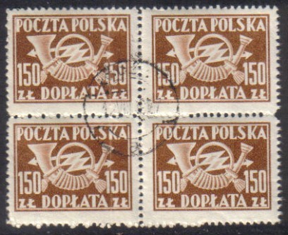 POLAND  Scott #  J 115 VF USED Blk 4 - Segnatasse