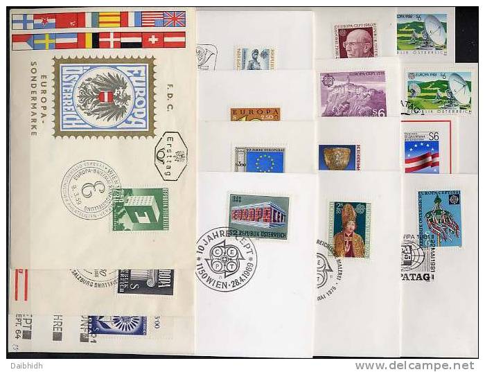 AUSTRIA 1959-1994 First Day Covers And Postcards With Europa Issues (16) - FDC