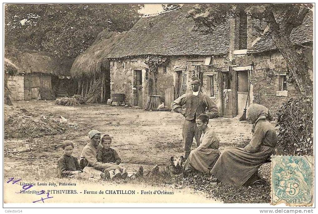 45 ENVIRONS DE PITHIVIERS FERME DE CHATILLON 1907 - Chatillon Sur Loire