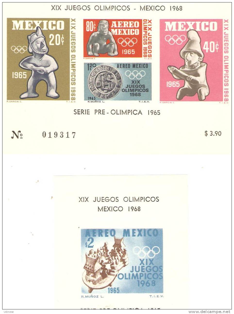 MEXICO 1965 -  MEXICO CITY  OLYMPIC GAMES - 2 DIFFERENT S/S  - MNH MINT NEUF - Zomer 1968: Mexico-City